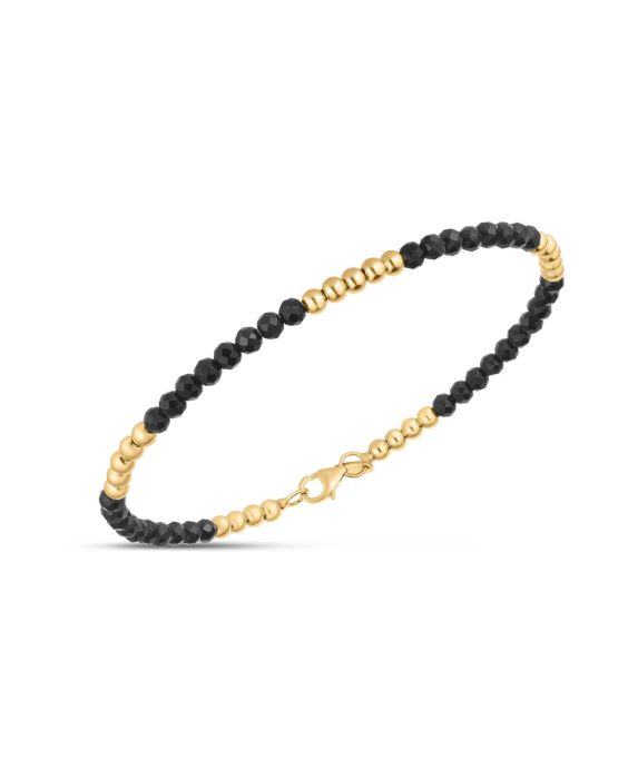 14K Onyx Pallina Bead Bracelet