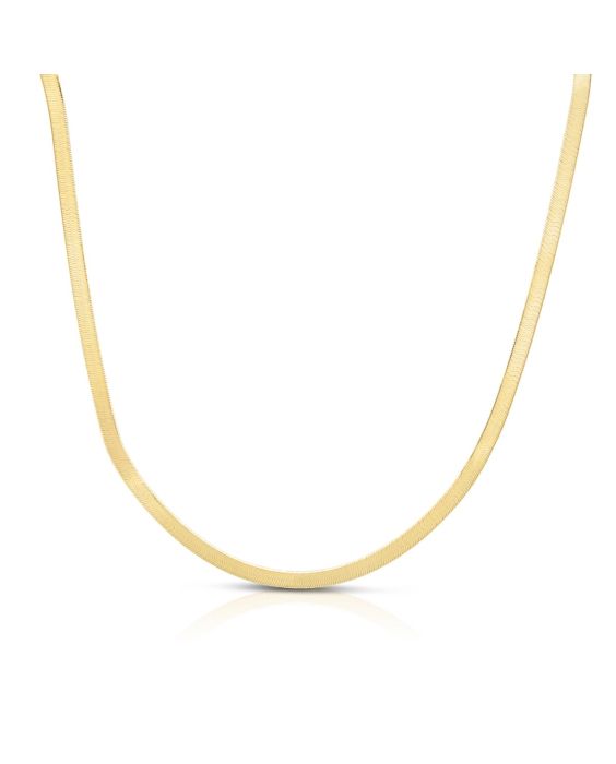 14K 1.5mm Beveled Herringbone Chain