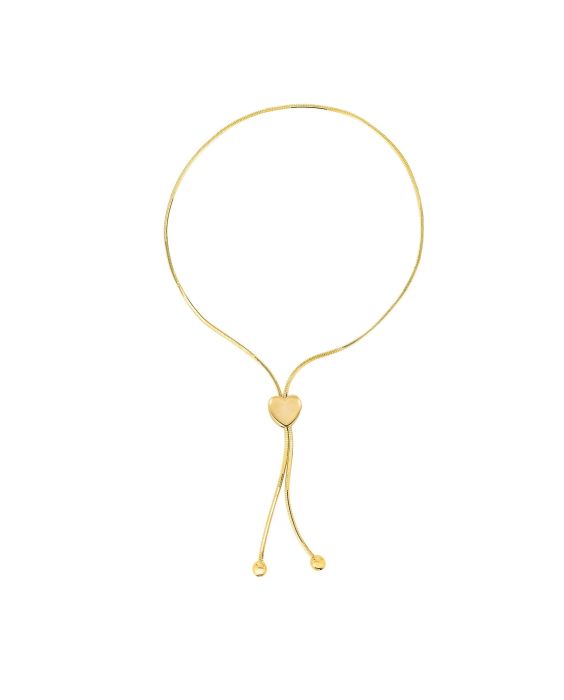 14K Gold Heart Slide Friendship Bracelet