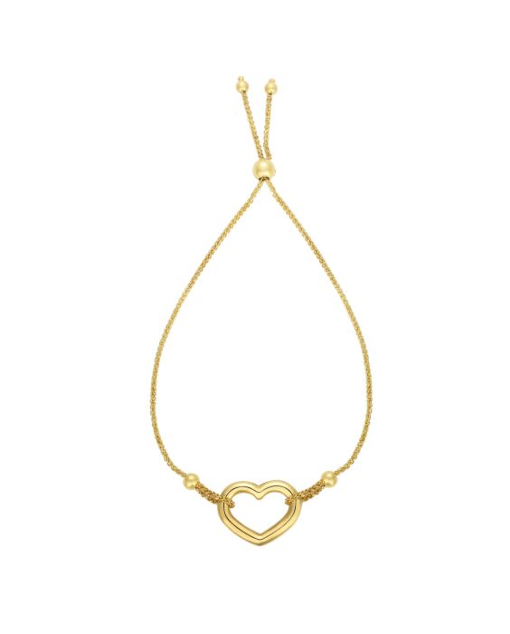 14K Gold Heart Friendship Bracelet