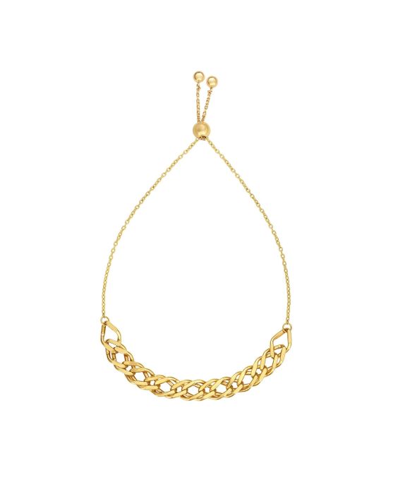14K Gold Fancy Link Friendship Bracelet