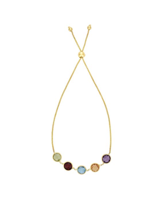 14K Gold Semi Precious Stone Friendship Bracelet
