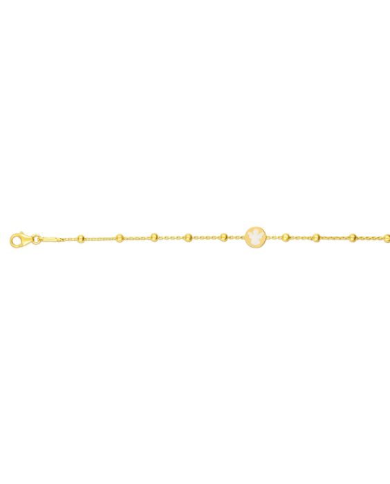 14K Gold Angel and Bead Bracelet