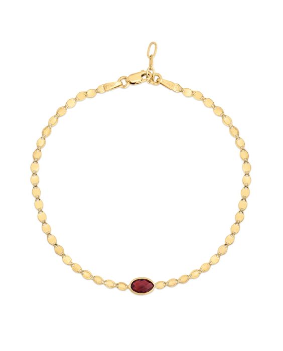 14K Garnet Mirrored Chain