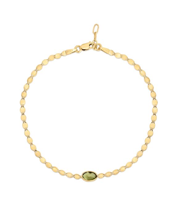14K Peridot Mirrored Chain