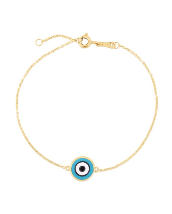 14K Blue Evil Eye Bracelet