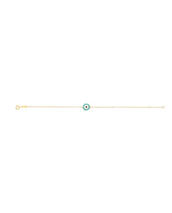14K Blue Evil Eye Bracelet