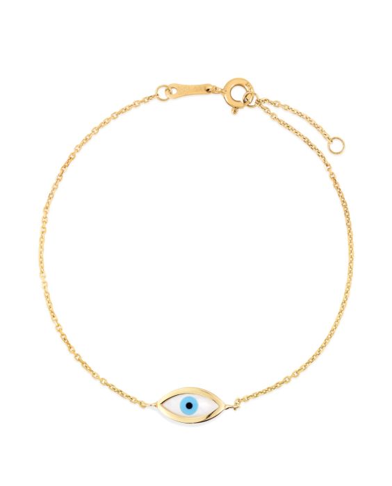 14K MOP Evil Eye Bracelet
