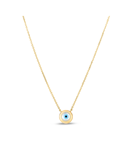 14K MOP Evil Eye Necklace