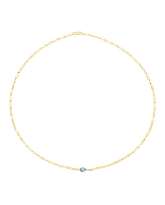 14K Blue Topaz Mirrored Chain