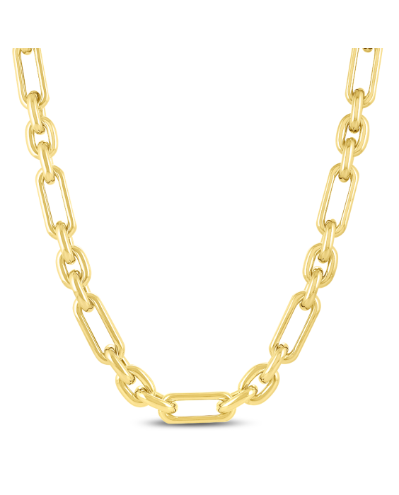 14K Gold Metropolitan Alternating Paperclip Links Chain 