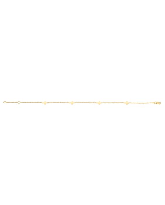 14K Gold Cross Anklet