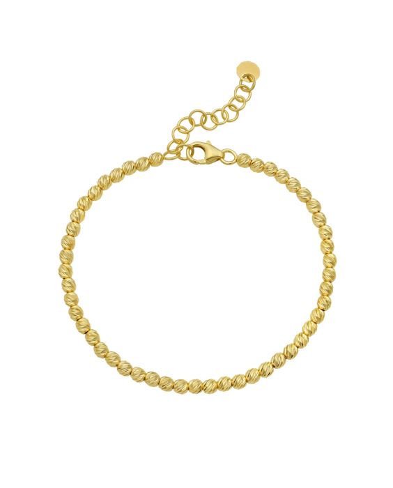 14K 3mm Beaded Bracelet