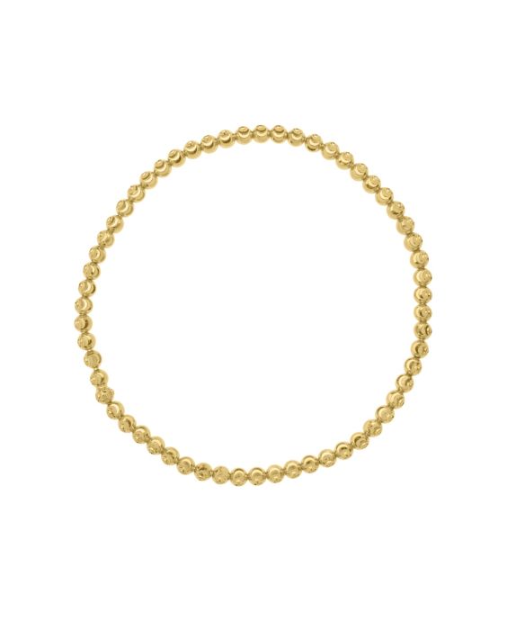 14K Moon-Cut Bead Stretch Bracelet