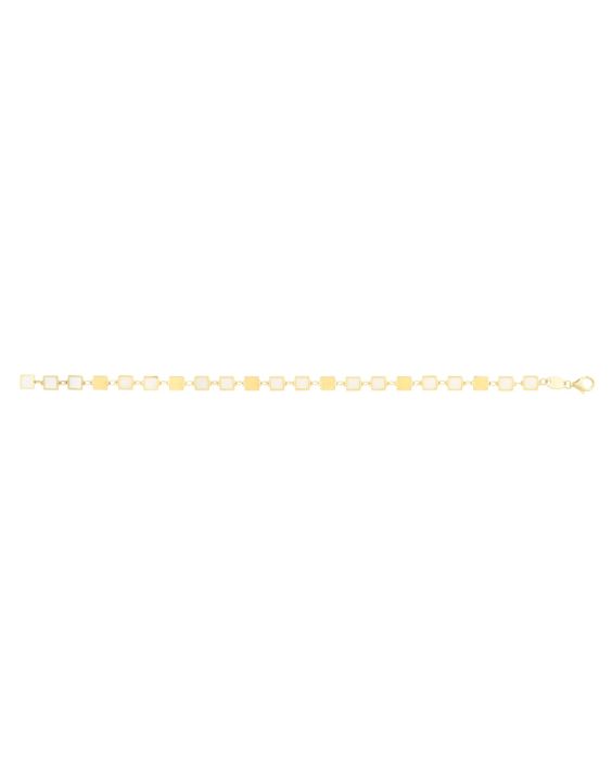 14K MOP Geometric Mirror Gem Chain Bracelet