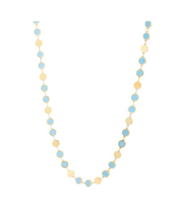 14K Turquoise Geometric Mirror Gem Chain