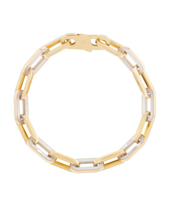 14K MOP Paperclip Gem Link Bracelet