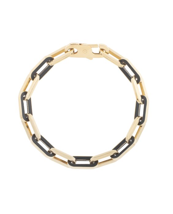 14K Onyx Paperclip Gem Link Bracelet