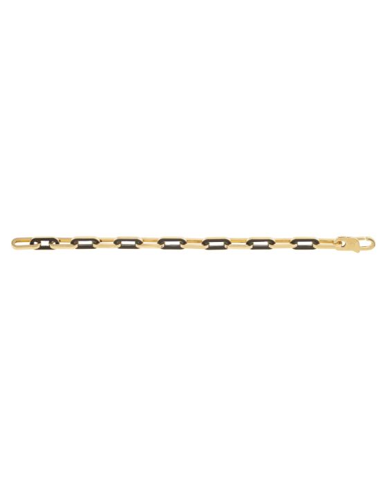 14K Onyx Paperclip Gem Link Bracelet