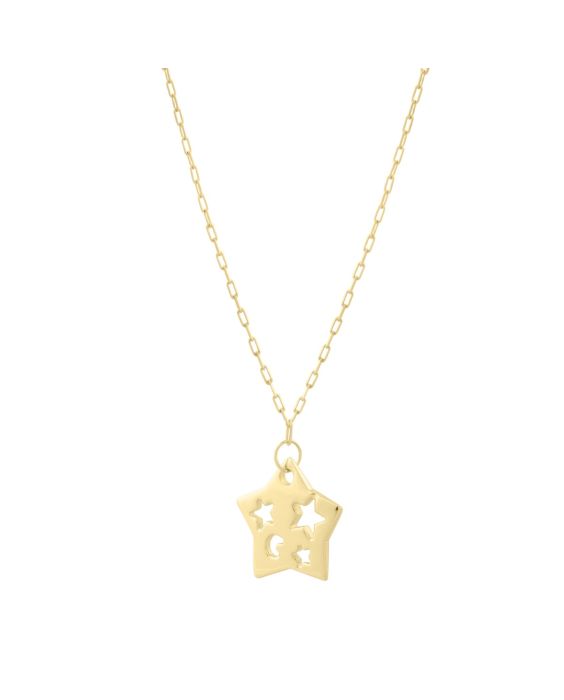 14K Cutout Star Pendant