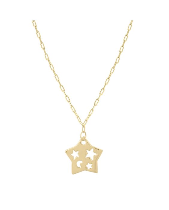 14K Cutout Star Pendant
