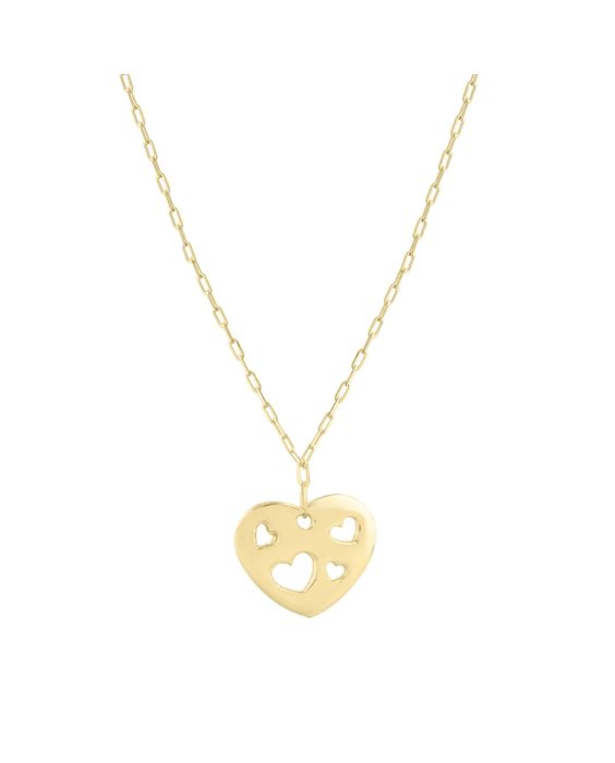 14K Cutout Heart Pendant