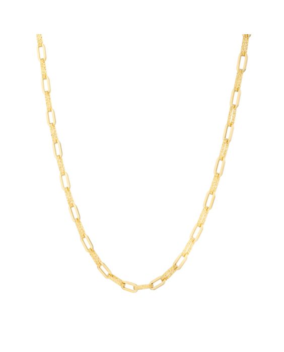 14K 4mm Diamant&eacute; Paperclip Chain