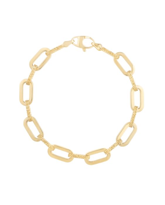 14K 7mm Diamant&eacute; Paperclip Bracelet
