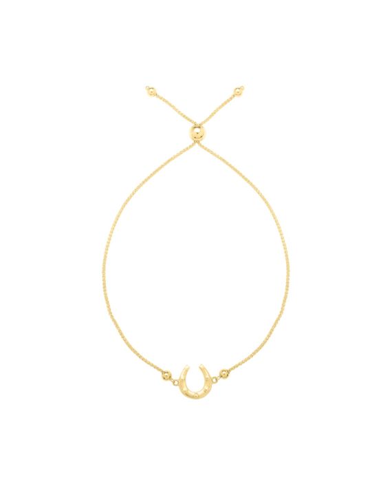14K Adjustable Horseshoe Bolo Bracelet