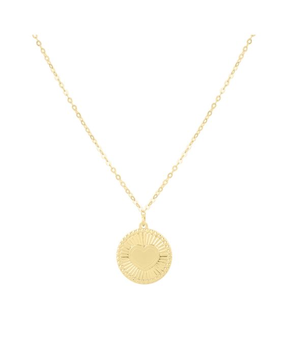 14K Radiating Heart Medallion Necklace 