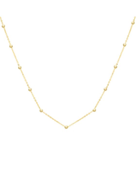 14K Saturn Bead Chain Necklace