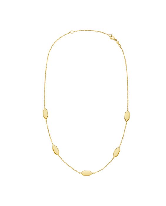 14K Elongated Hexagon Link Necklace