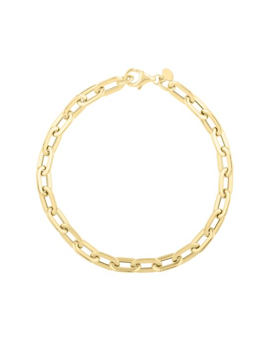 14K Oval Domed Paperclip Chain