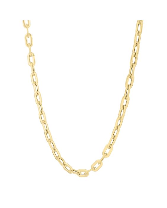 14K Oval Domed Paperclip Chain