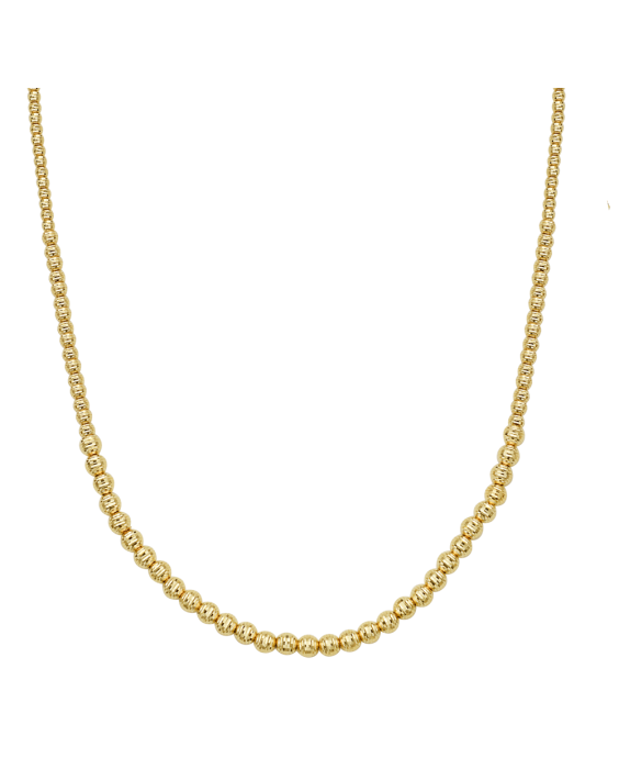 14K Graduated Bead Necklace