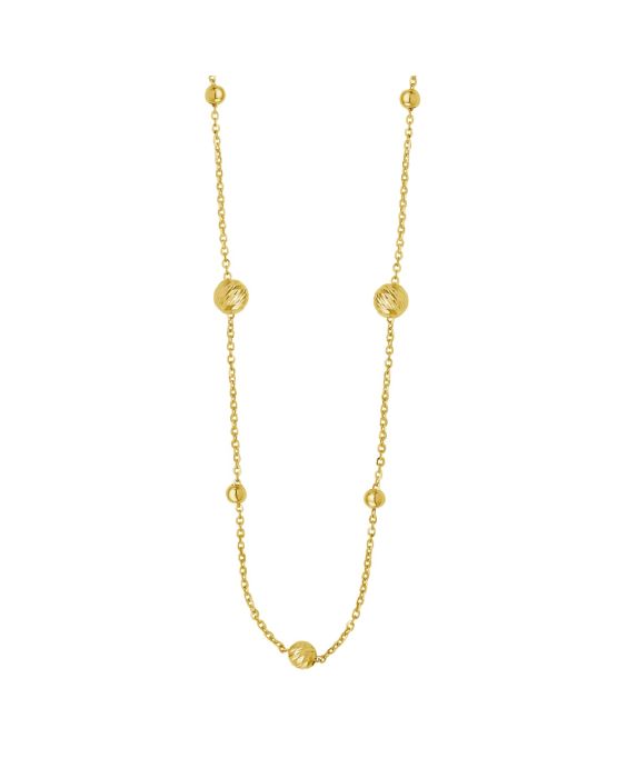 14K Layered Alternating Bead Chain