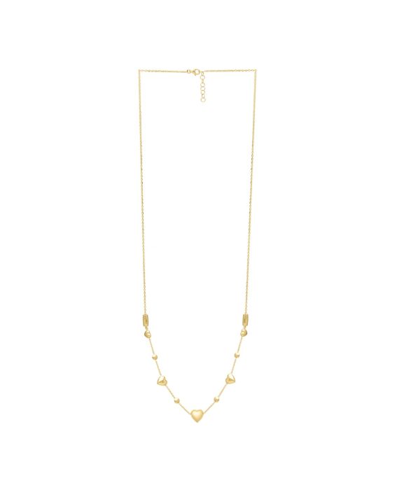 14K Adjustable Puff Heart Bead Necklace