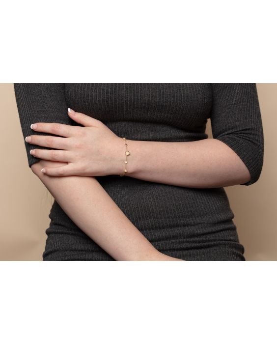 14K Adjustable Puff Pebble Bracelet/Anklet