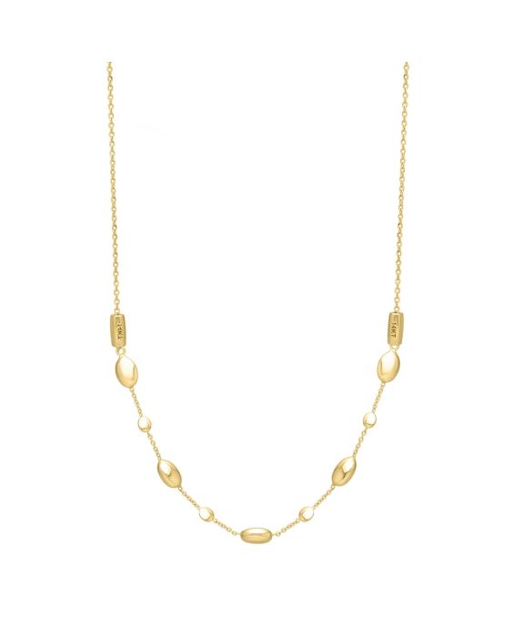 14K Adjustable Puff Pebble Necklace