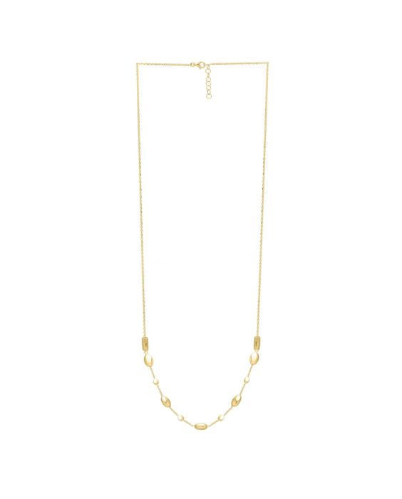 14K Adjustable Puff Pebble Necklace