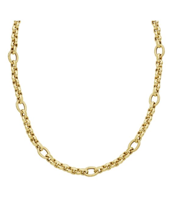 14K Gold Cable & Rolo Link Bracelet