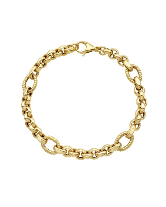 14K Gold Cable & Rolo Link Bracelet