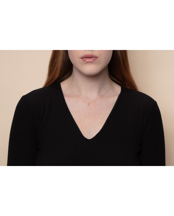 14K Petite Diamond Cross Necklace