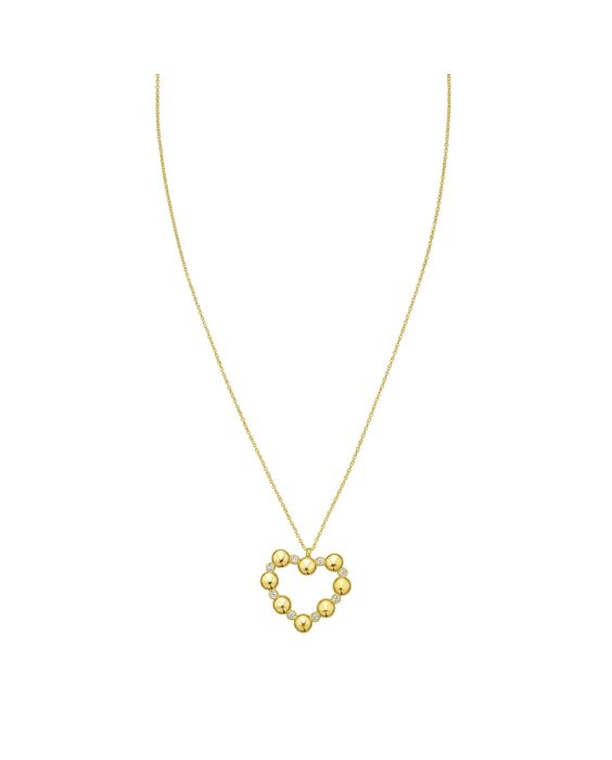 14K Diamond Heart Bauble Necklace