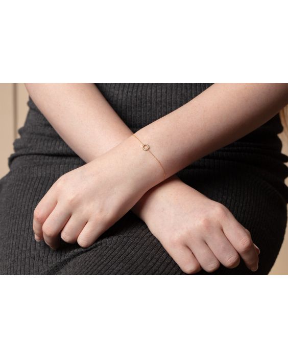 14K Petite Diamond Circle Bracelet