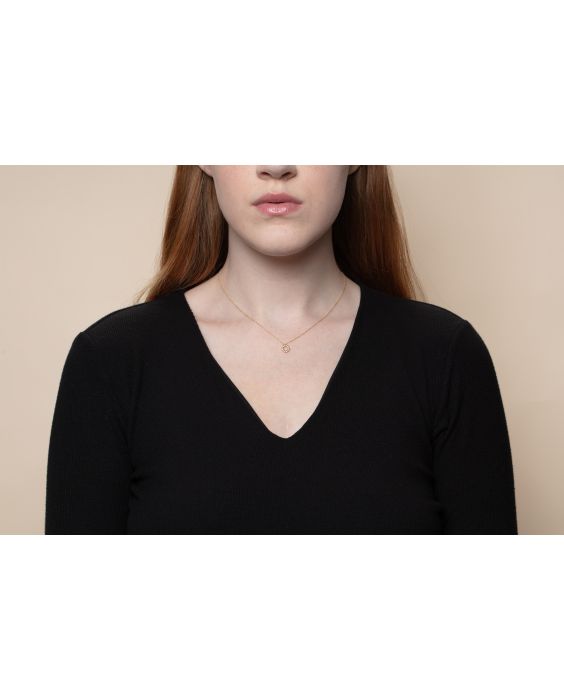14K Petite Diamond Circle Necklace