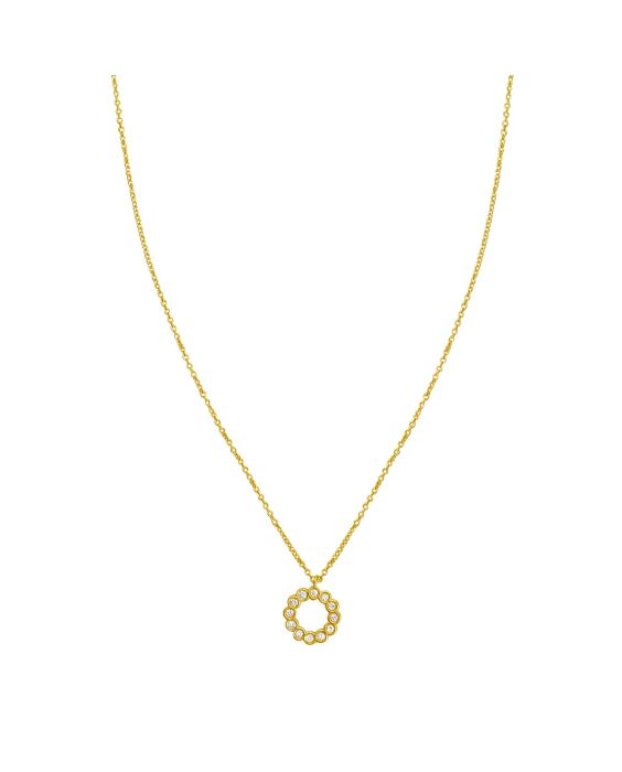 14K Petite Diamond Circle Necklace