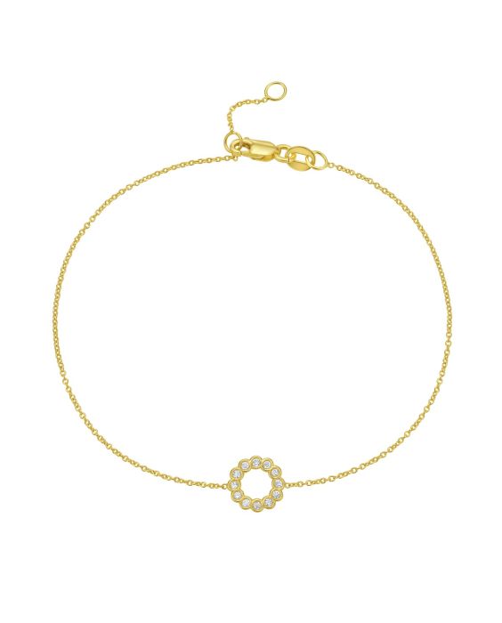 14K Petite Diamond Circle Bracelet