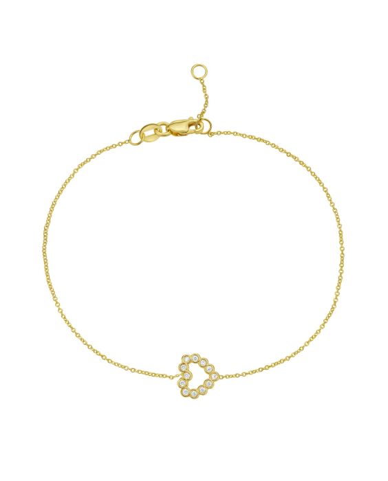 14K Petite Diamond Heart Bracelet