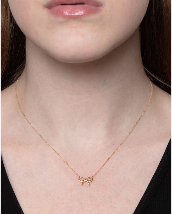 14K Small Bow Necklace